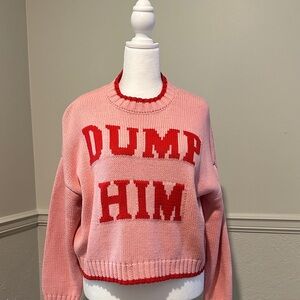 Sincerely Jules Pink and Red Crewneck Sweater